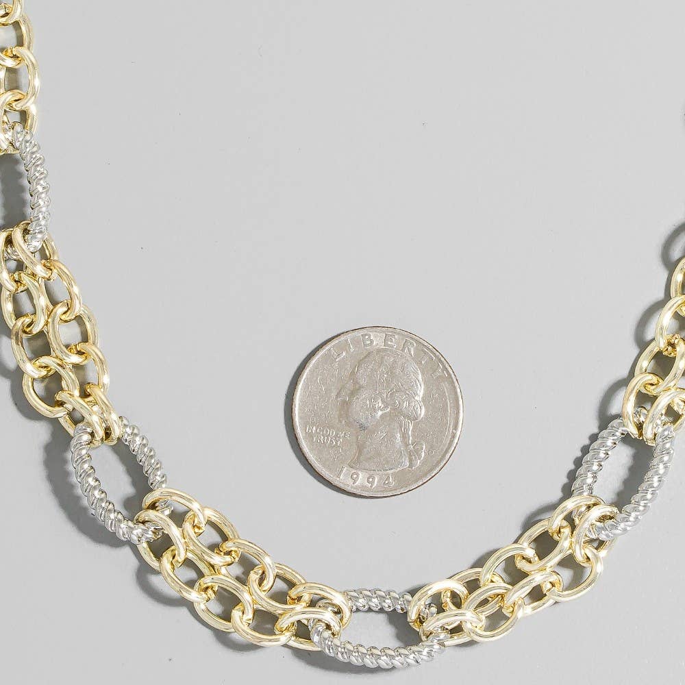 Two Tone Classic Chain Necklace