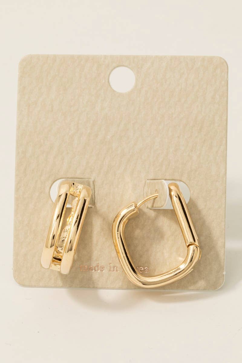 Square Hinge Hoop Earrings