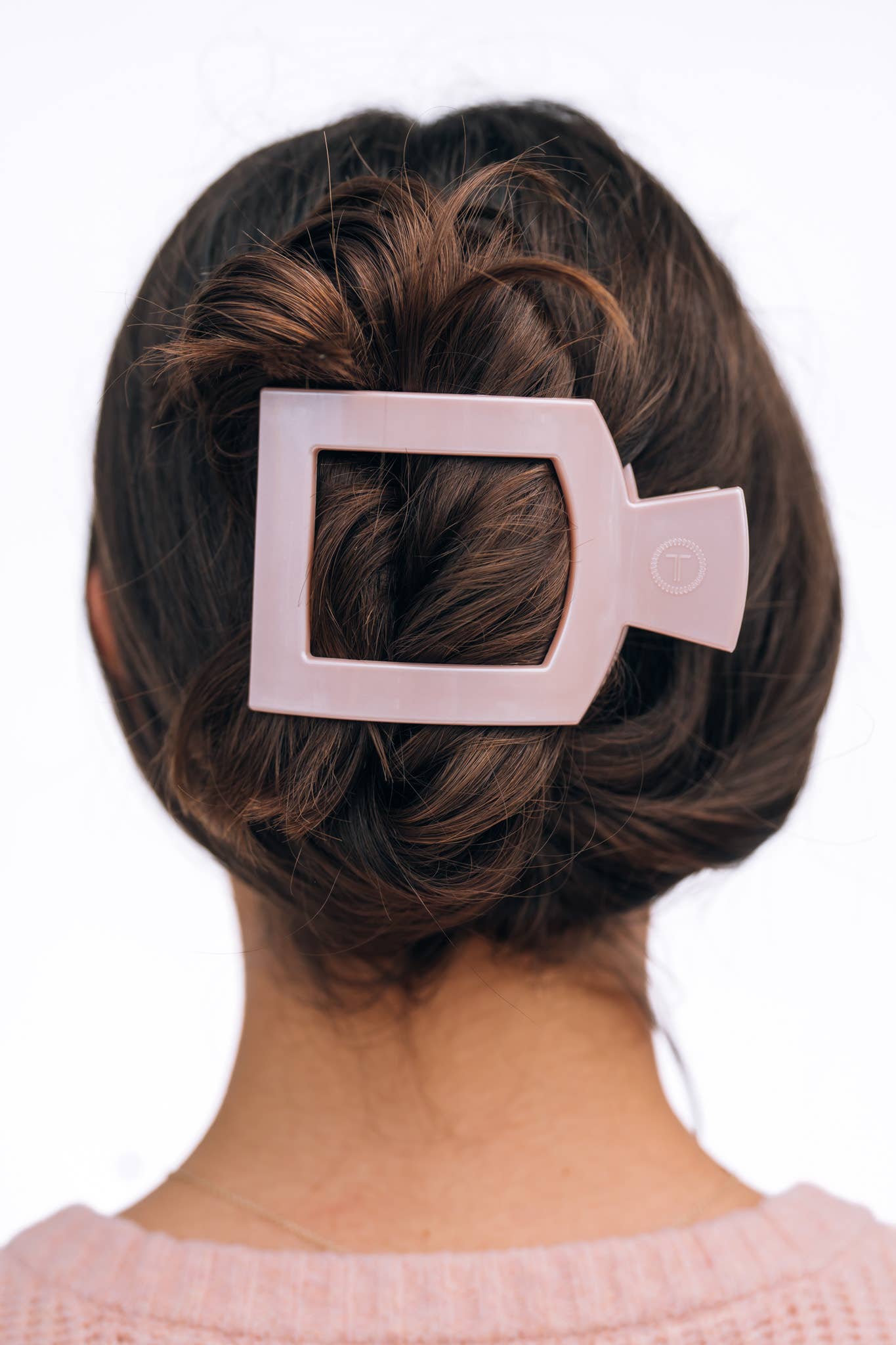 Square Flat Hair Clip | Pearly Pink