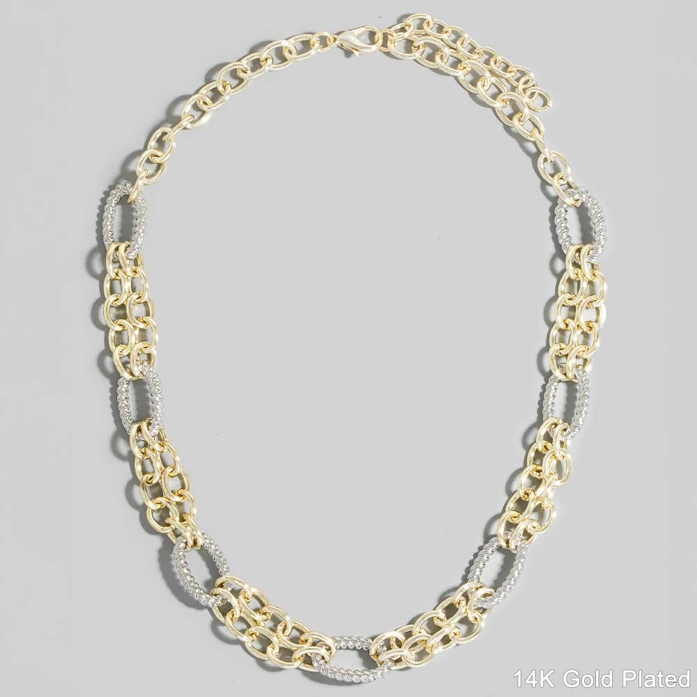 Two Tone Classic Chain Necklace