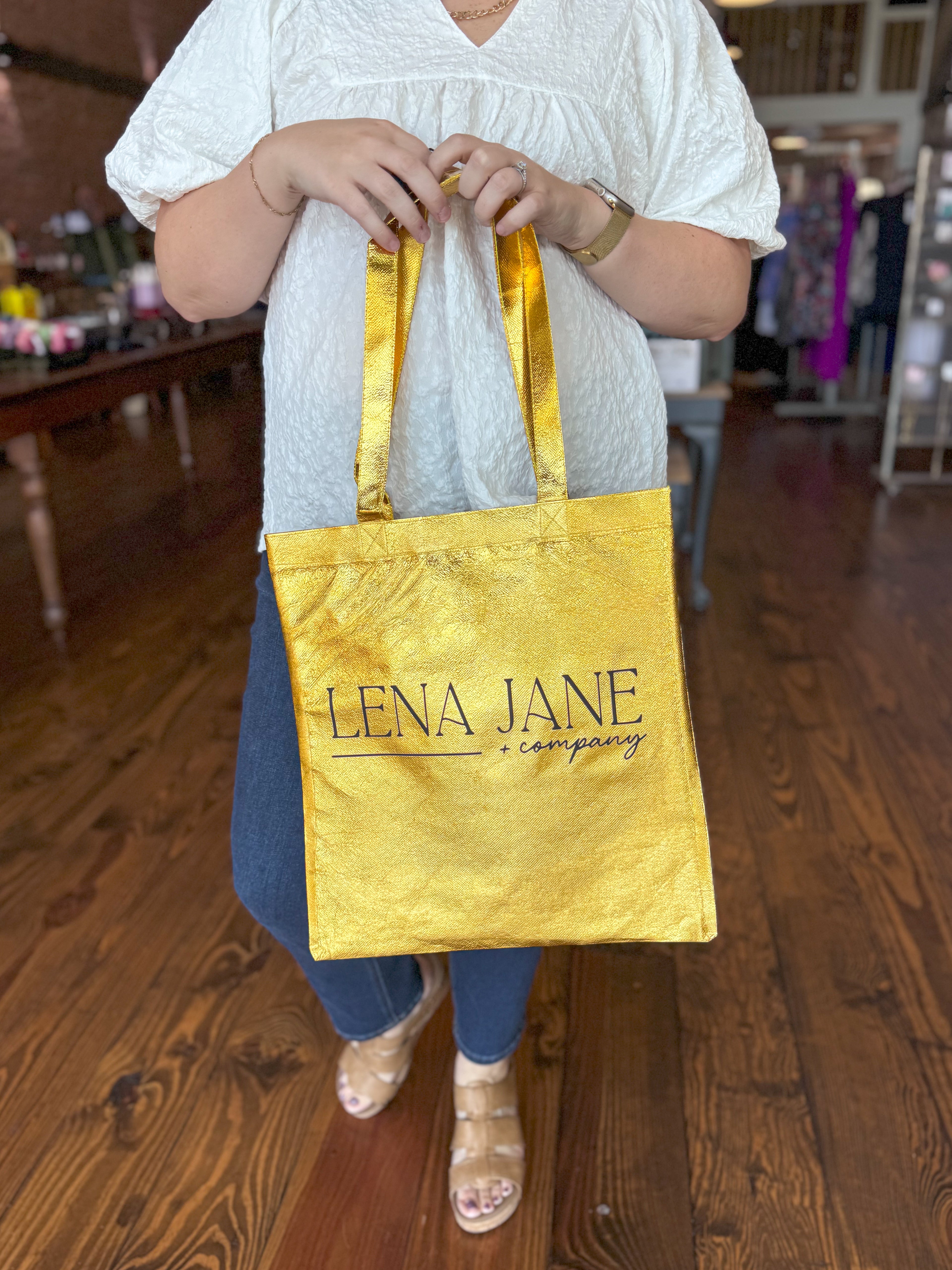 Lena Jane Metallic Logo Bag