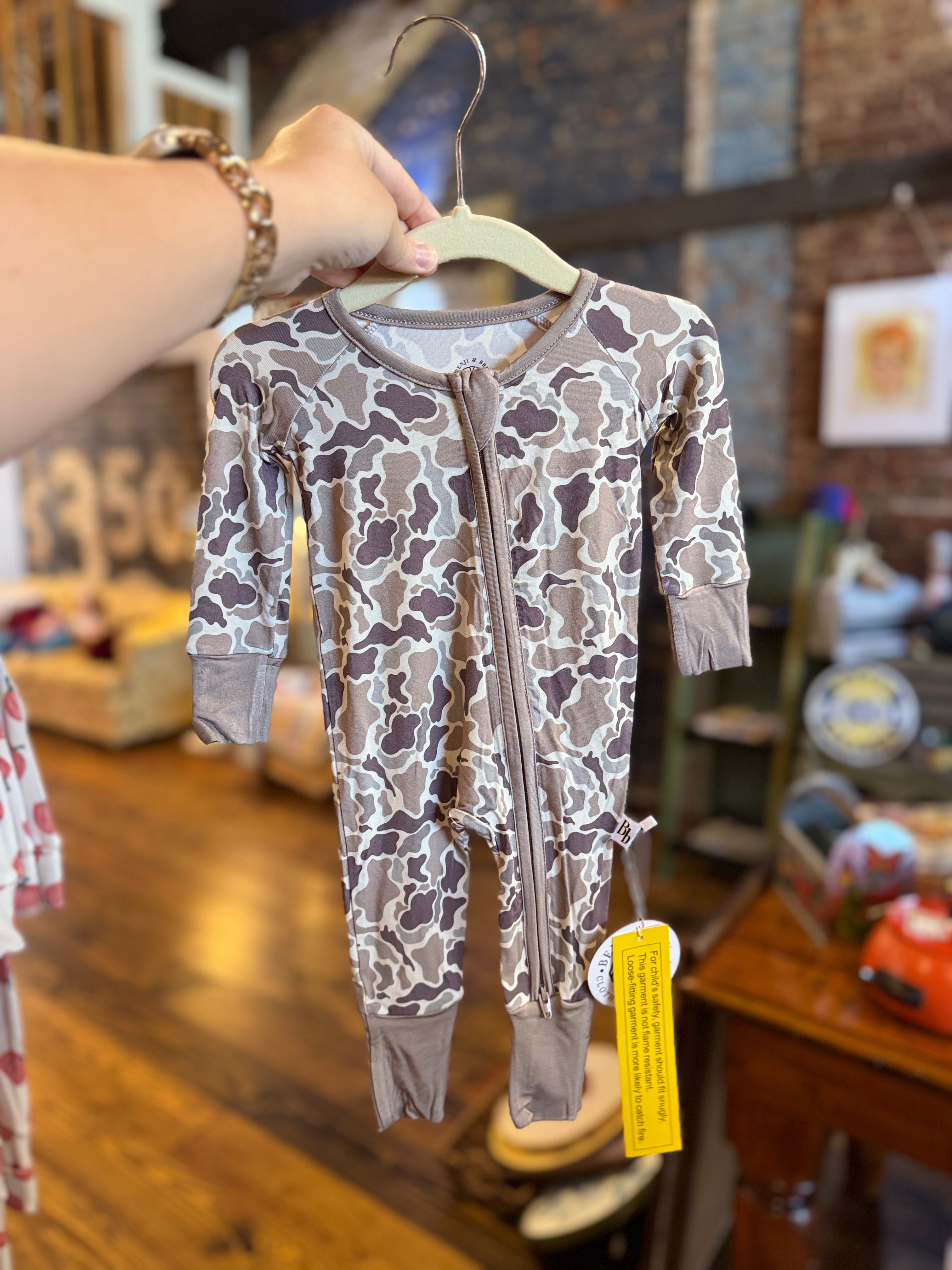 "Big Chad" Camo Bamboo Zippie Pajamas