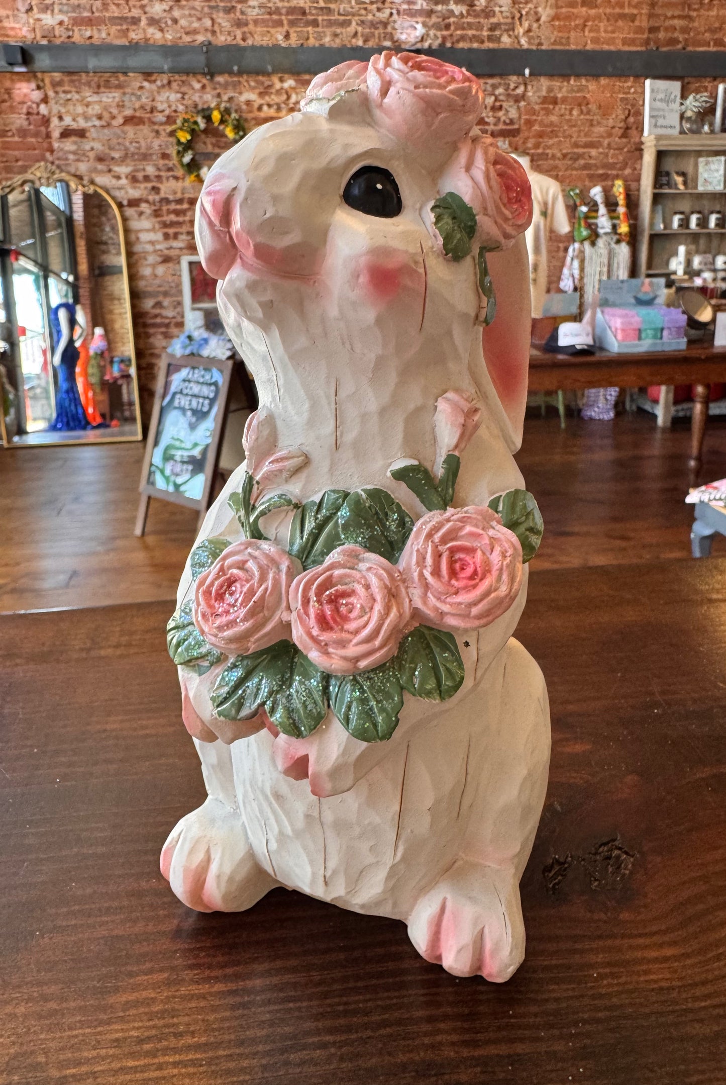 Wooden Rosey Bunny