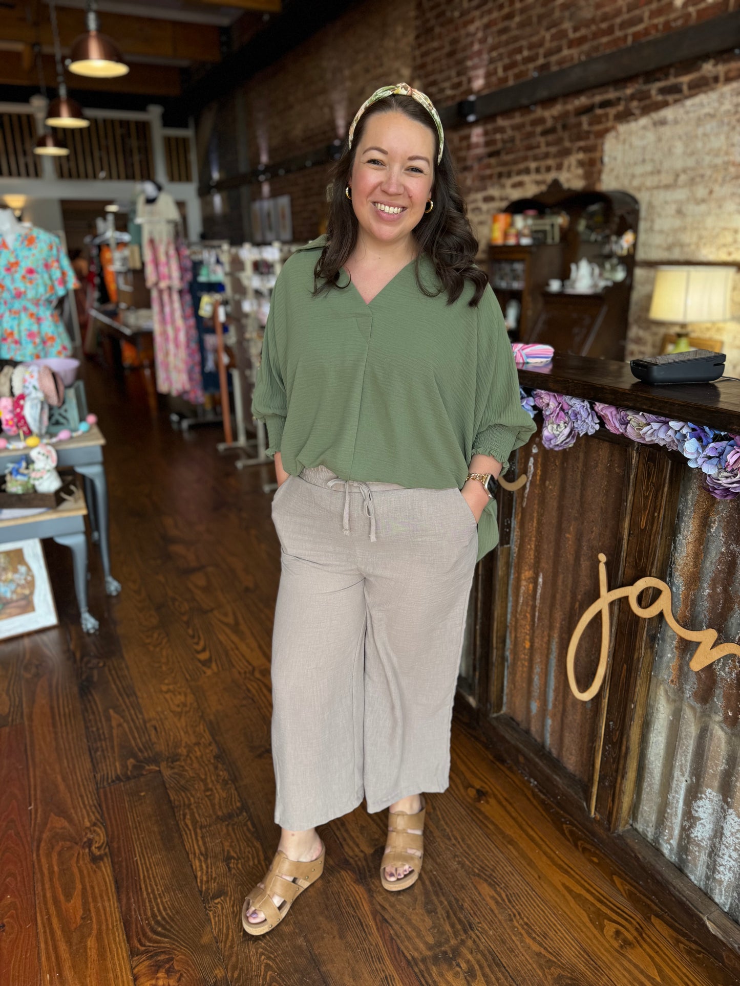 Simple Woven Collared Oversized Blouse