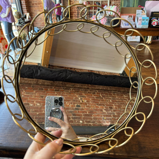 Golden Ring Mirror Tray
