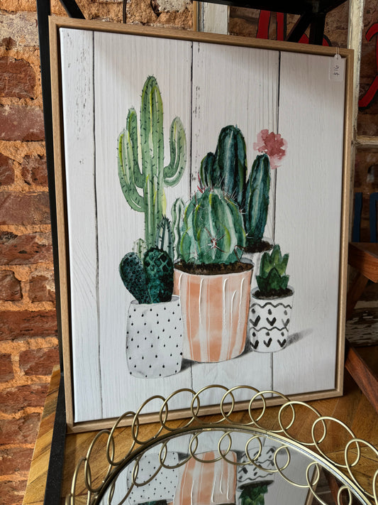 Planted Cactus Canvas Art