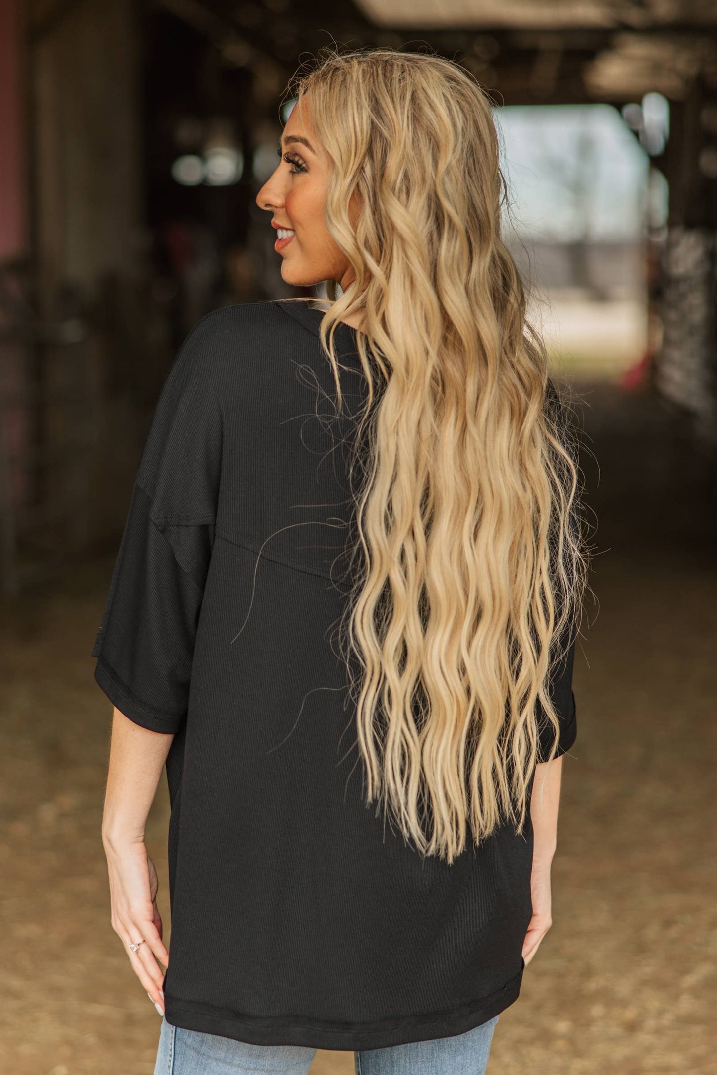 Ross Ribbed Boyfriend Tee