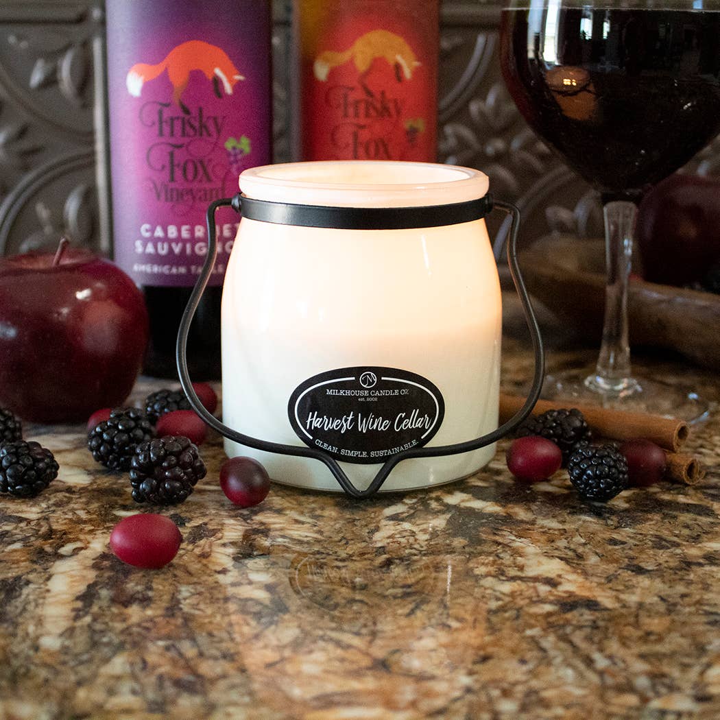 16 oz Butter Jar Candle: Harvest Wine Cellar