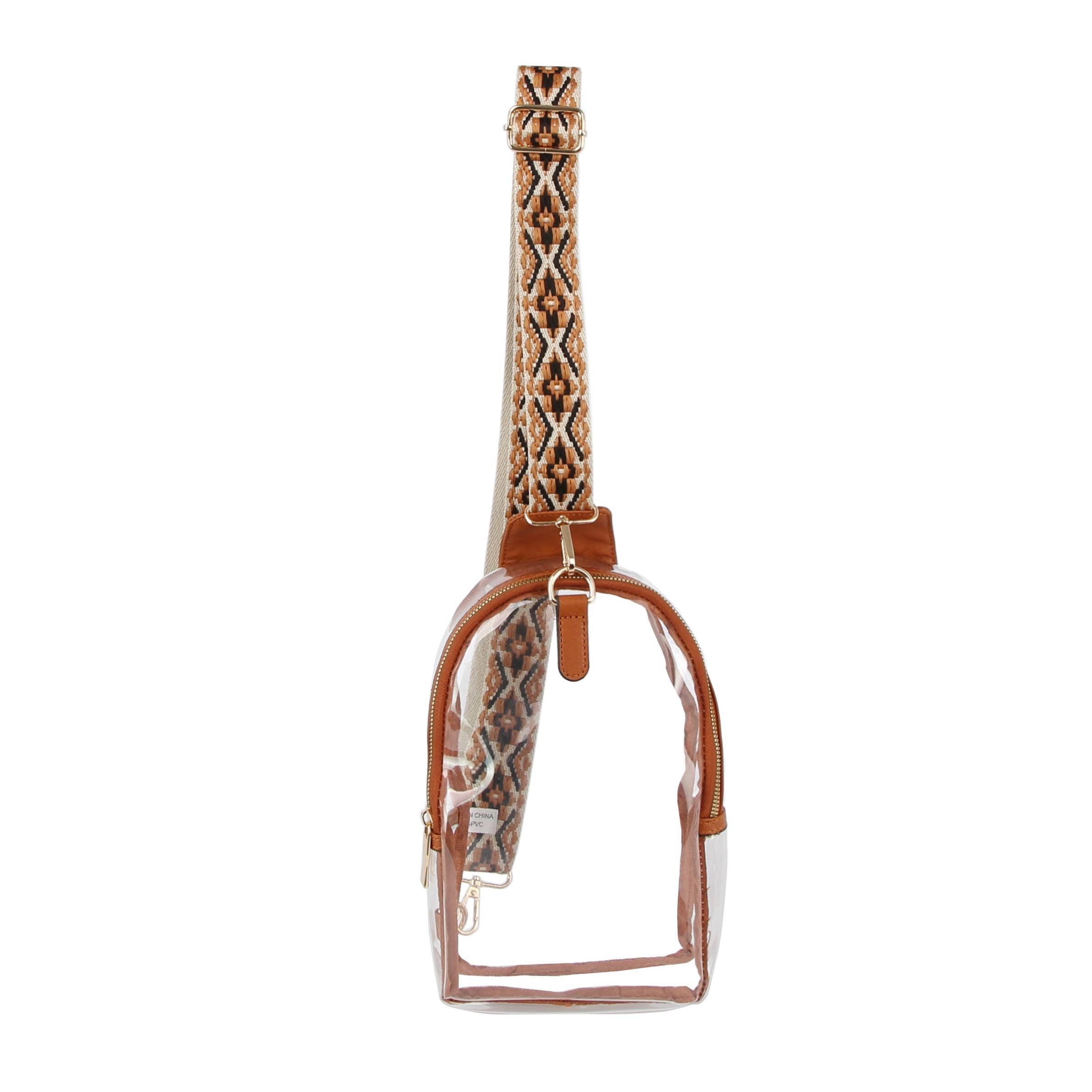 Transparent Sling Bag with Guitar Strap