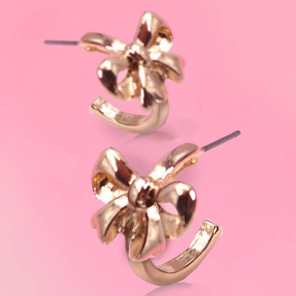 Bow Huggie Hoop Earrings