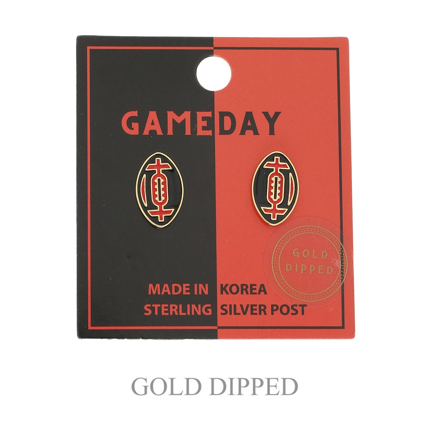 Game Day Gold Plated Football Stud Earrings