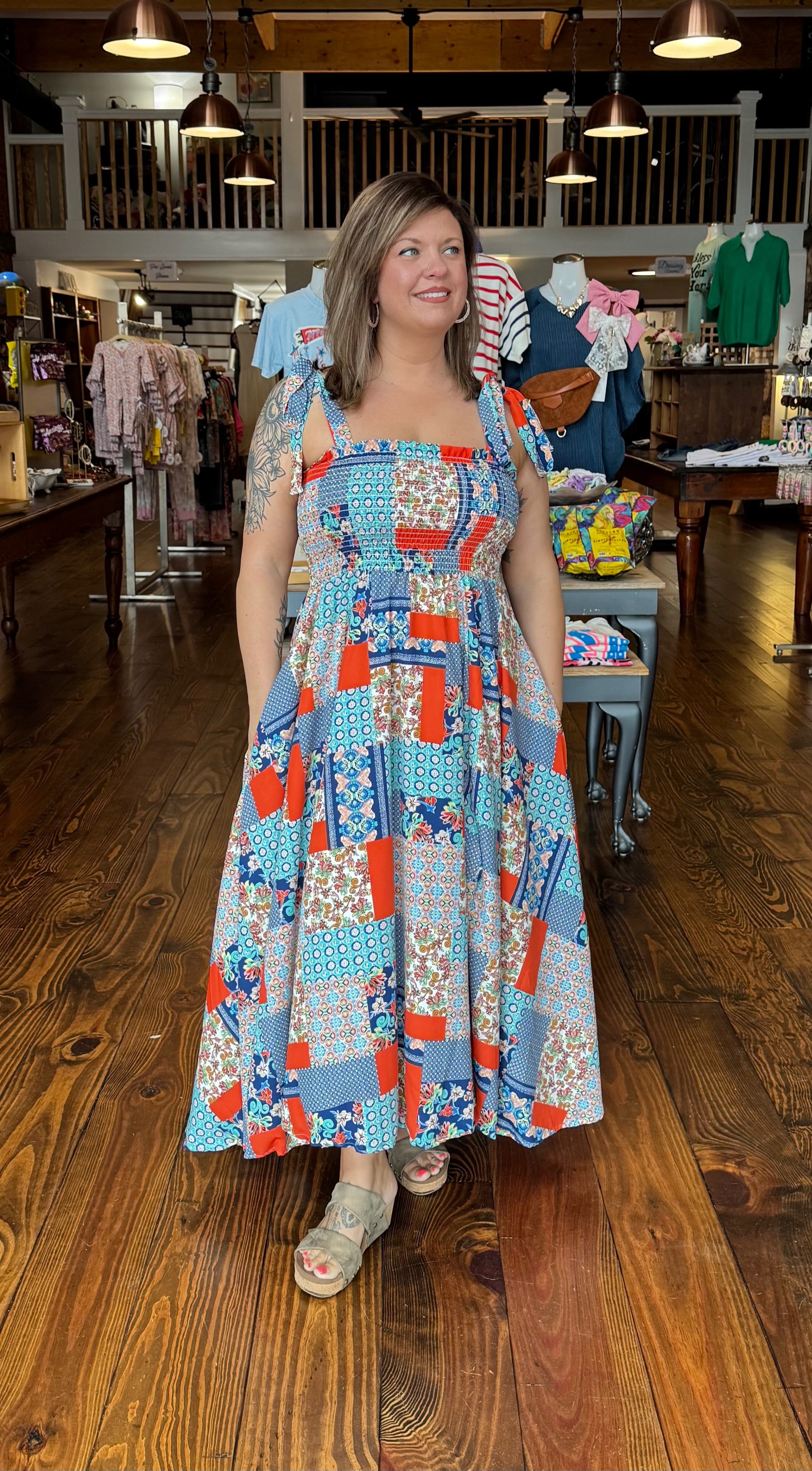 Patchwork & Pretty Midi Dress