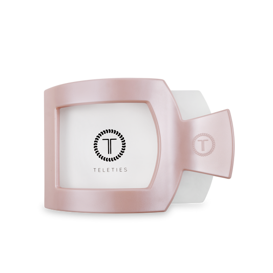 Square Flat Hair Clip | Pearly Pink