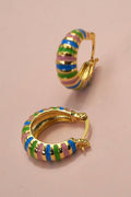 Colorful Stripe Huggie Hoop Earrings