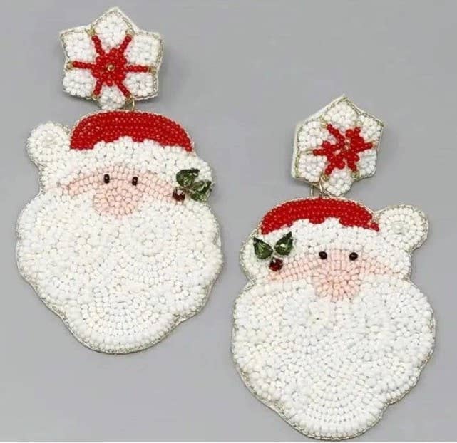 Santa Beaded Drop Earrings