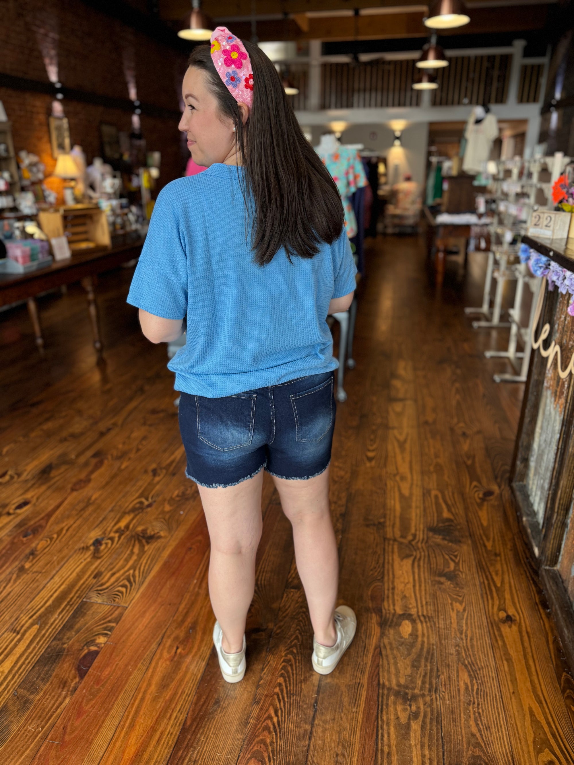 Missy Curvy High Rise Fray Hem Shorts