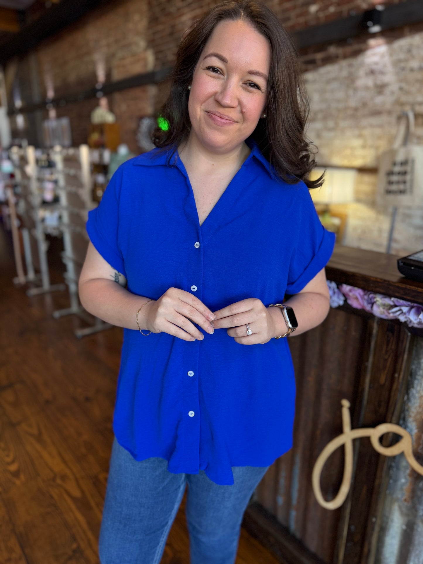Caroline Button-up Woven Top