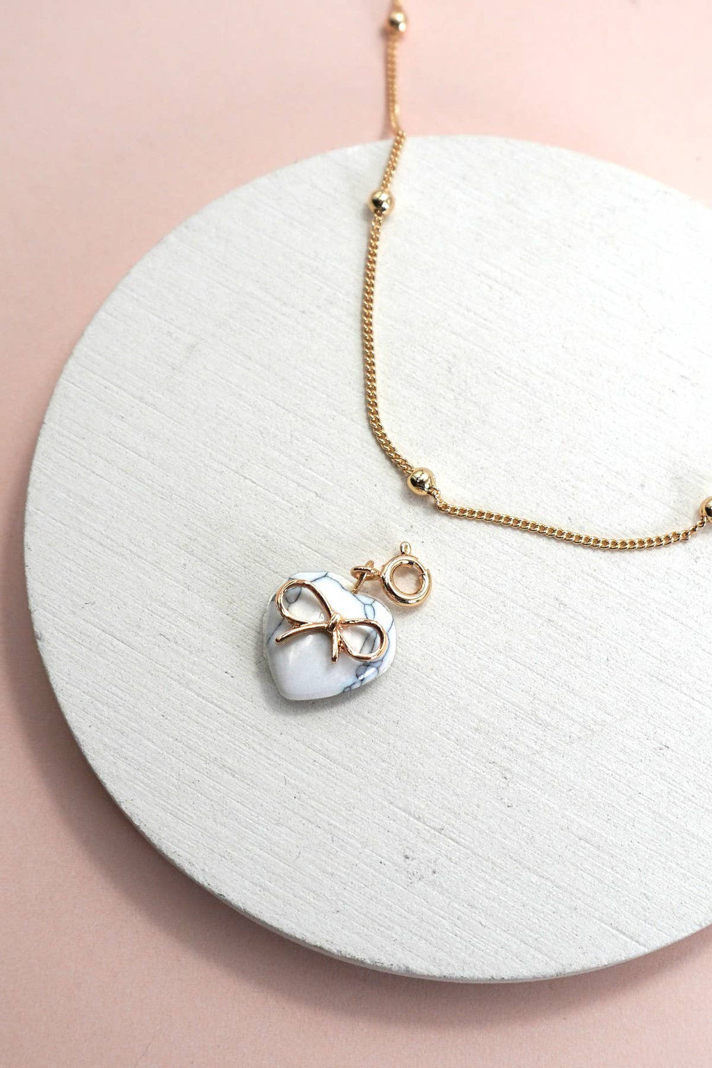 Bow Heart Necklace