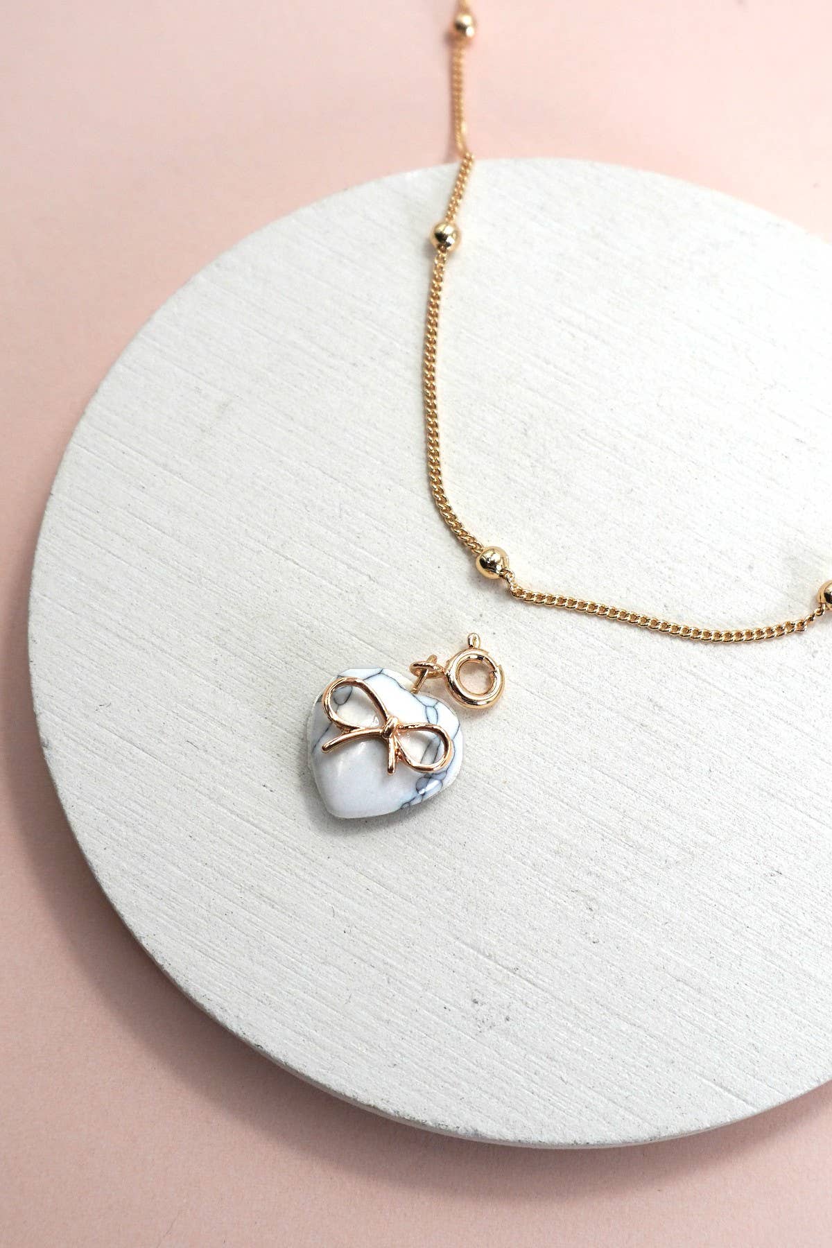 Bow Heart Necklace