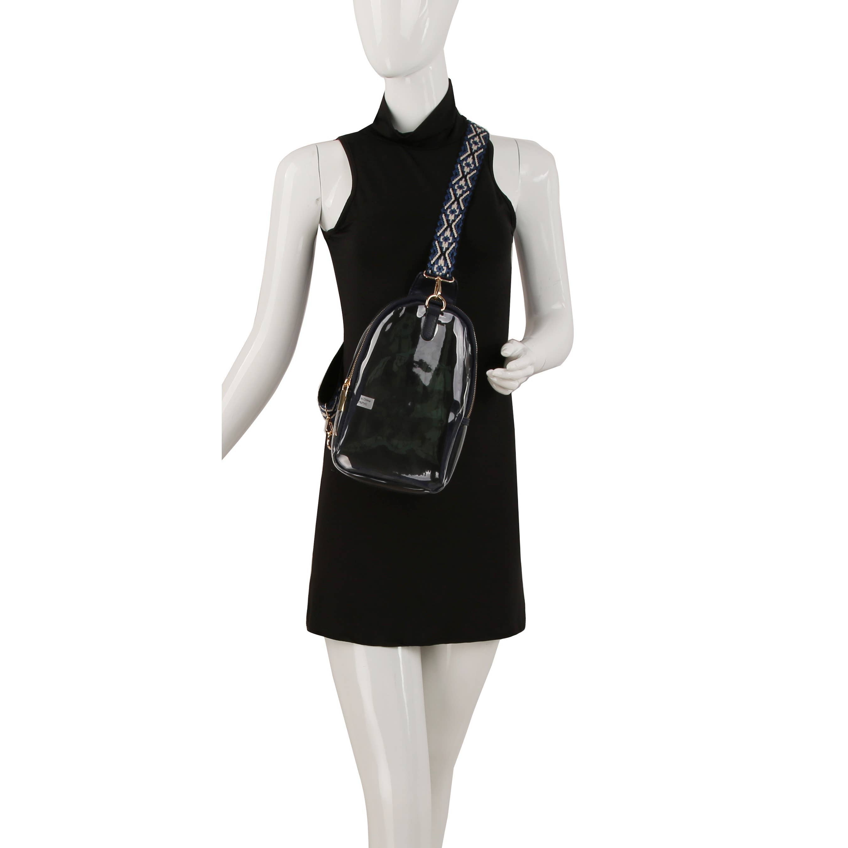 Transparent Sling Bag with Guitar Strap