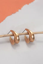 UPSCALE  MATTE GOLD OVAL HUGGIE HOOP EARRINGS