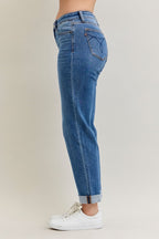 Judy Blue Mid-Rise Boyfriend Cuffed Jeans