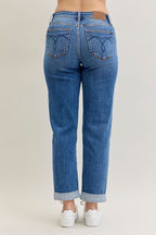 Judy Blue Mid-Rise Boyfriend Cuffed Jeans