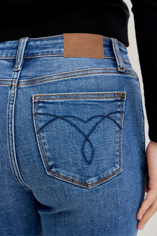 Judy Blue Mid-Rise Boyfriend Cuffed Jeans
