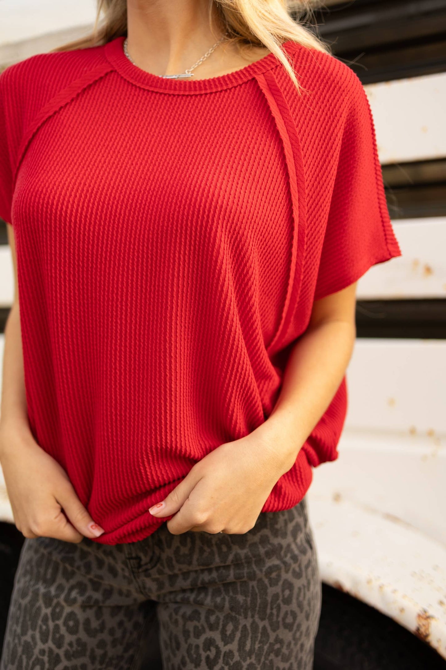 Katie Ribbed Knit Top