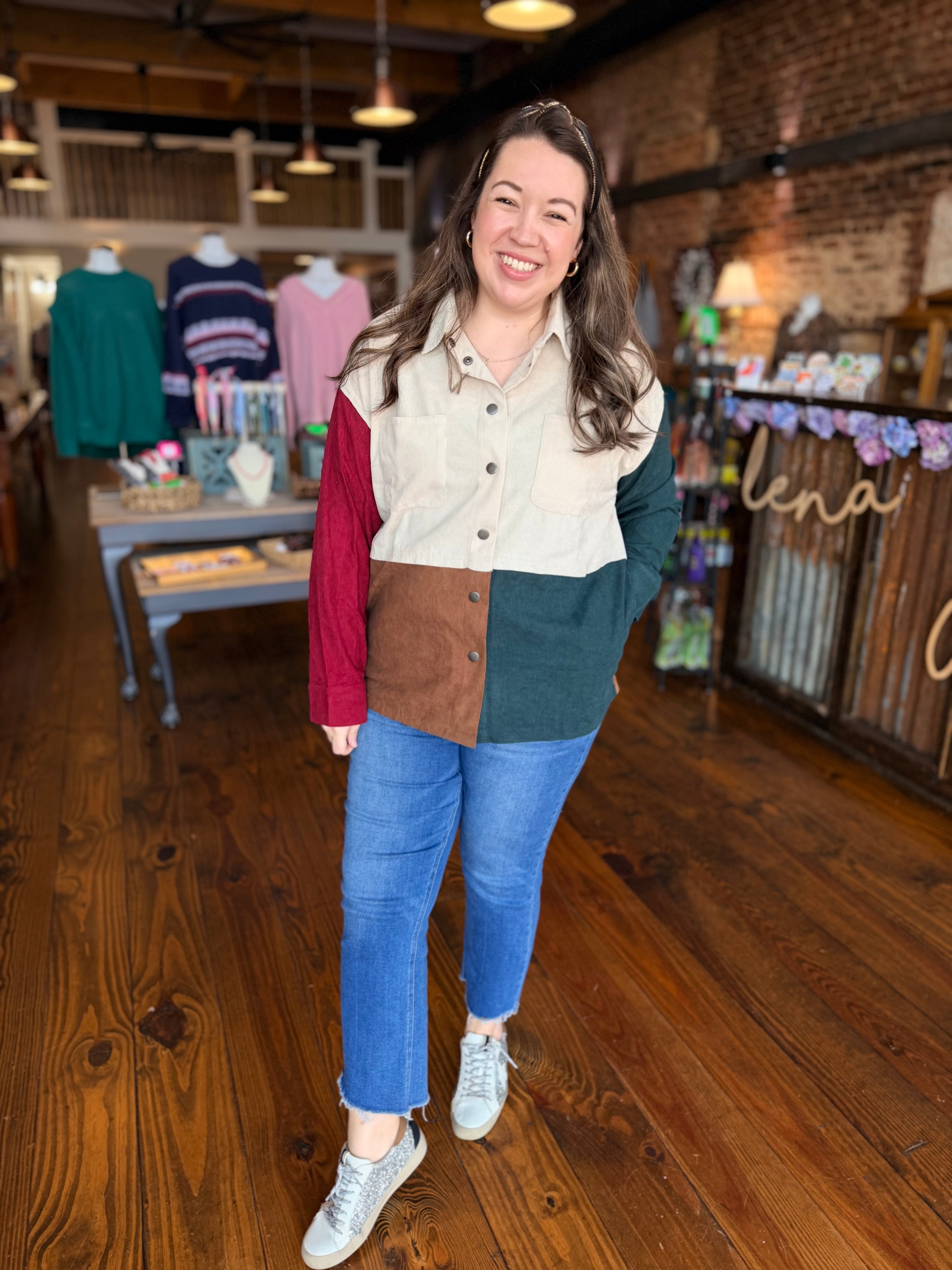 The Colorblock Cord Shacket