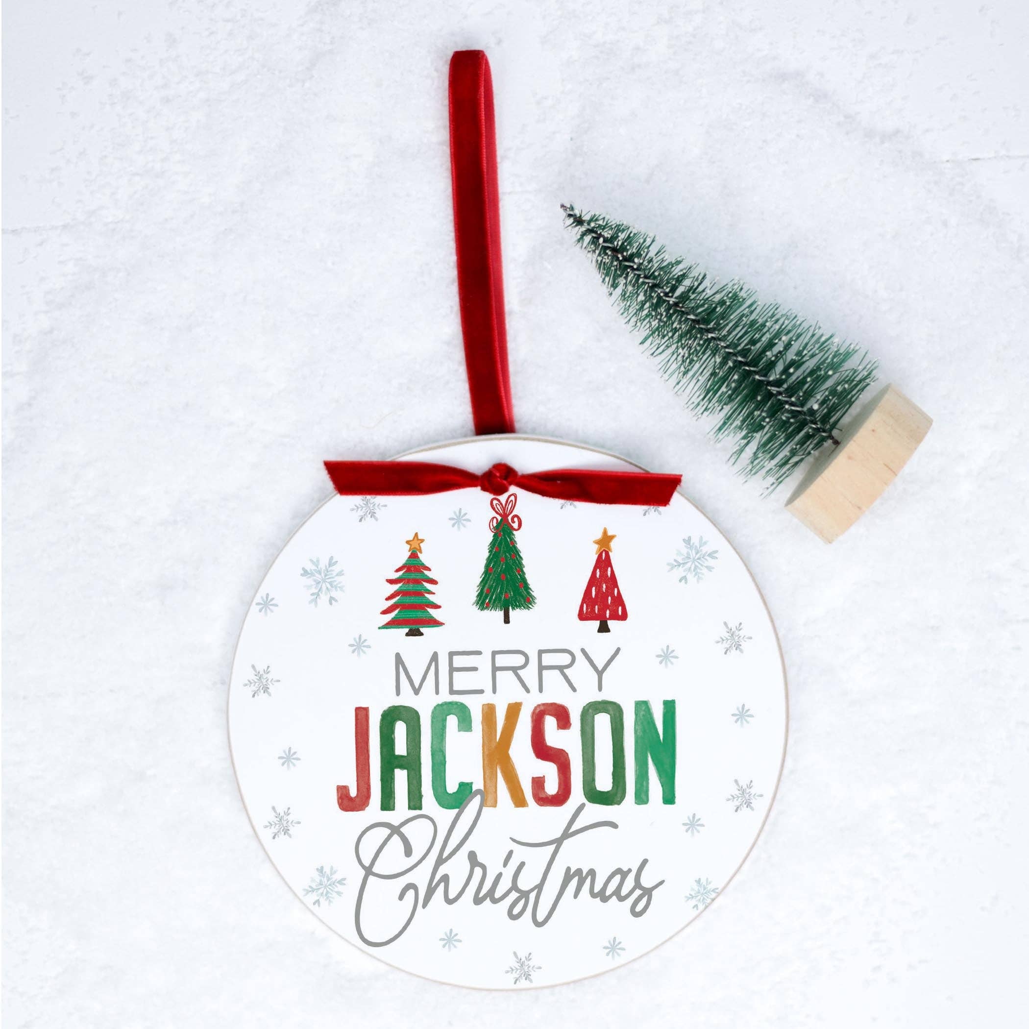 Merry Jackson Christmas Ornament