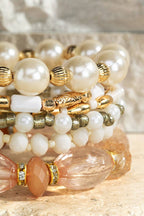 6 Layered Mixed Beads Boho Bracelet Set