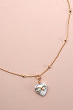 Bow Heart Necklace