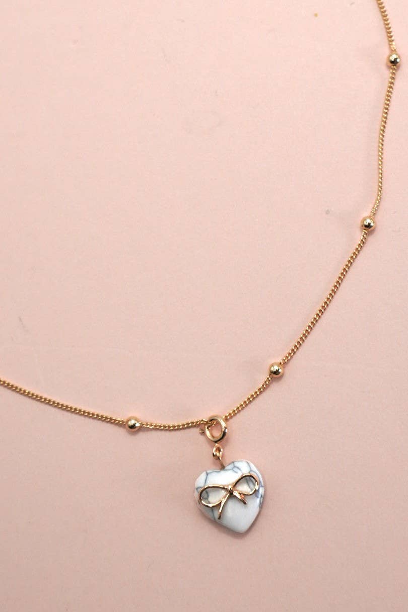 Bow Heart Necklace