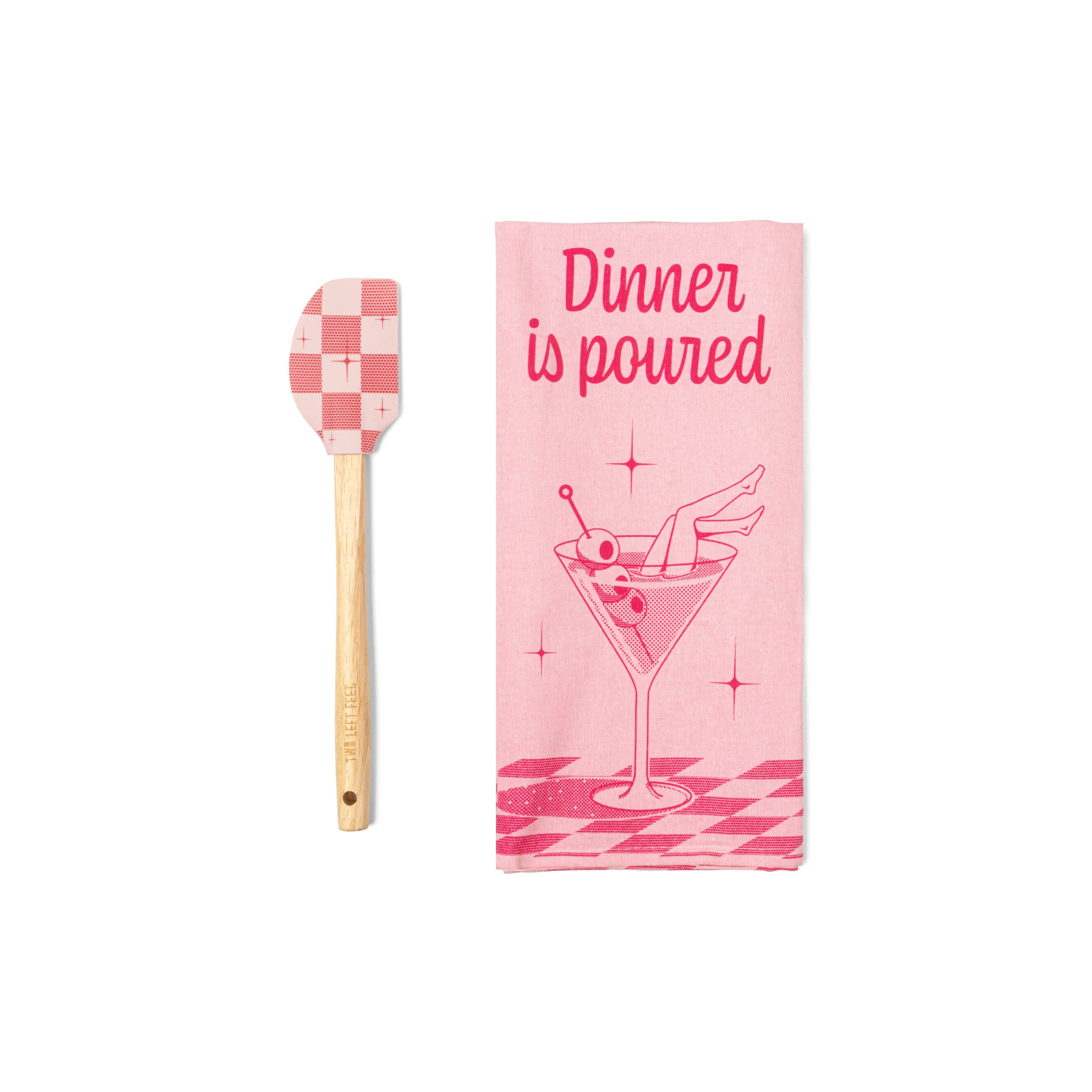 Two Left Feet The Reluctant Chef Tea Towel & Spatula Set