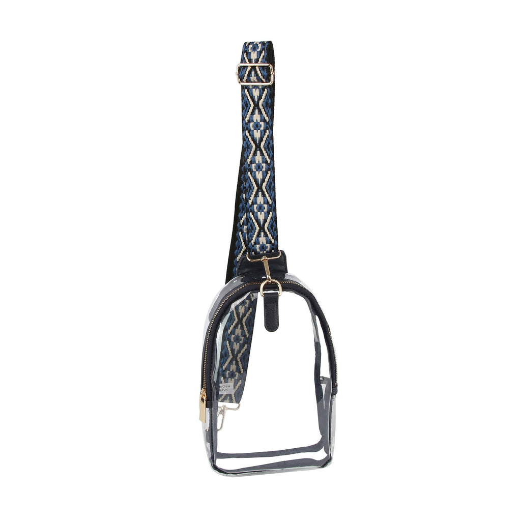 Transparent Sling Bag with Guitar Strap