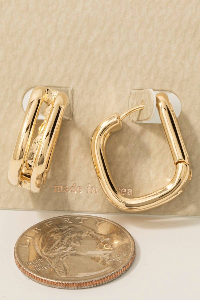 Square Hinge Hoop Earrings
