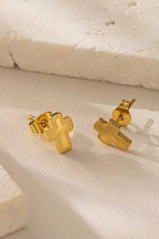 TINY CROSS EARRINGS
