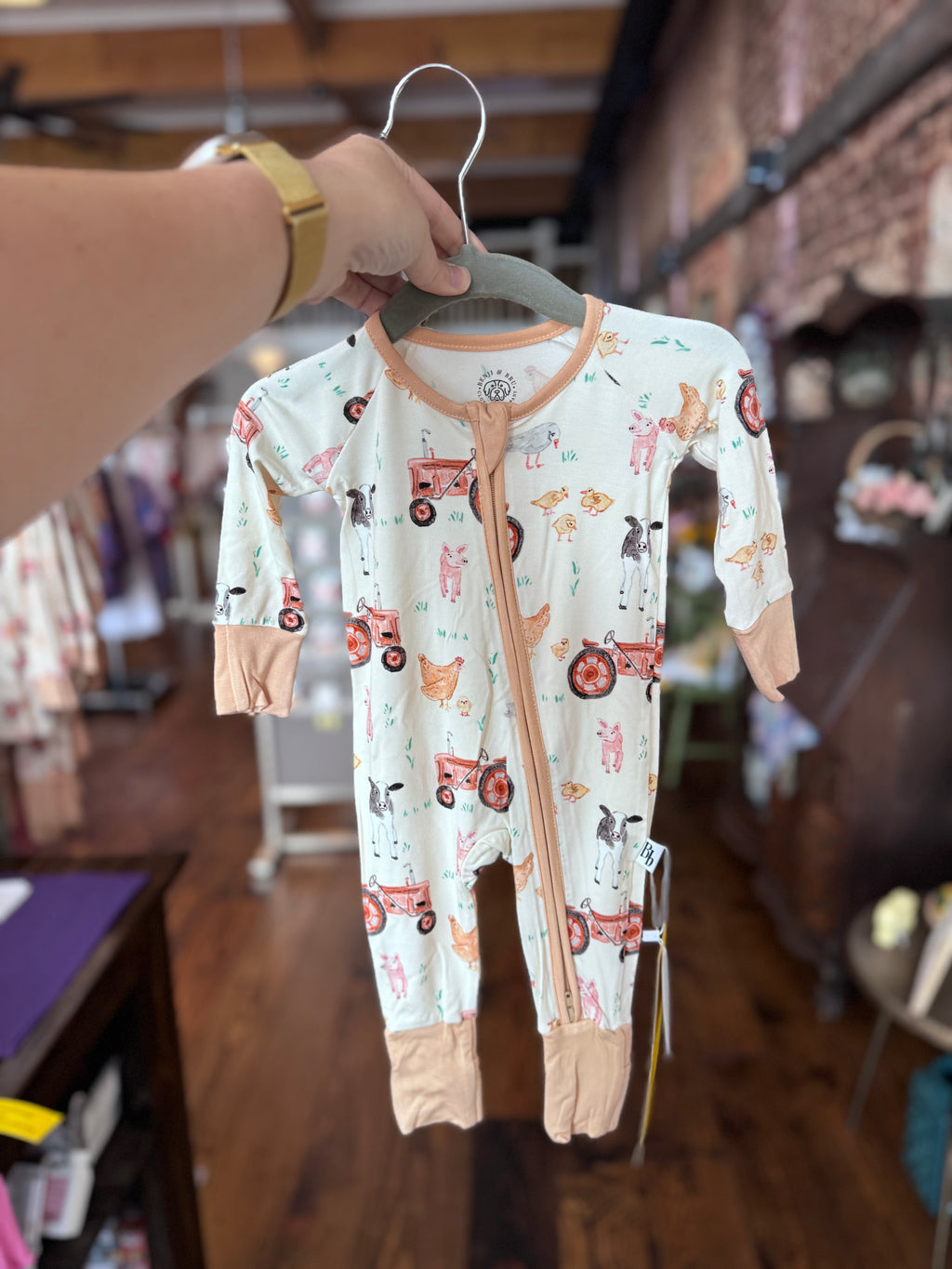On the Farm Zippie Bamboo Pajamas