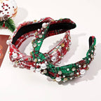 Christmas Plaid Beaded Headband