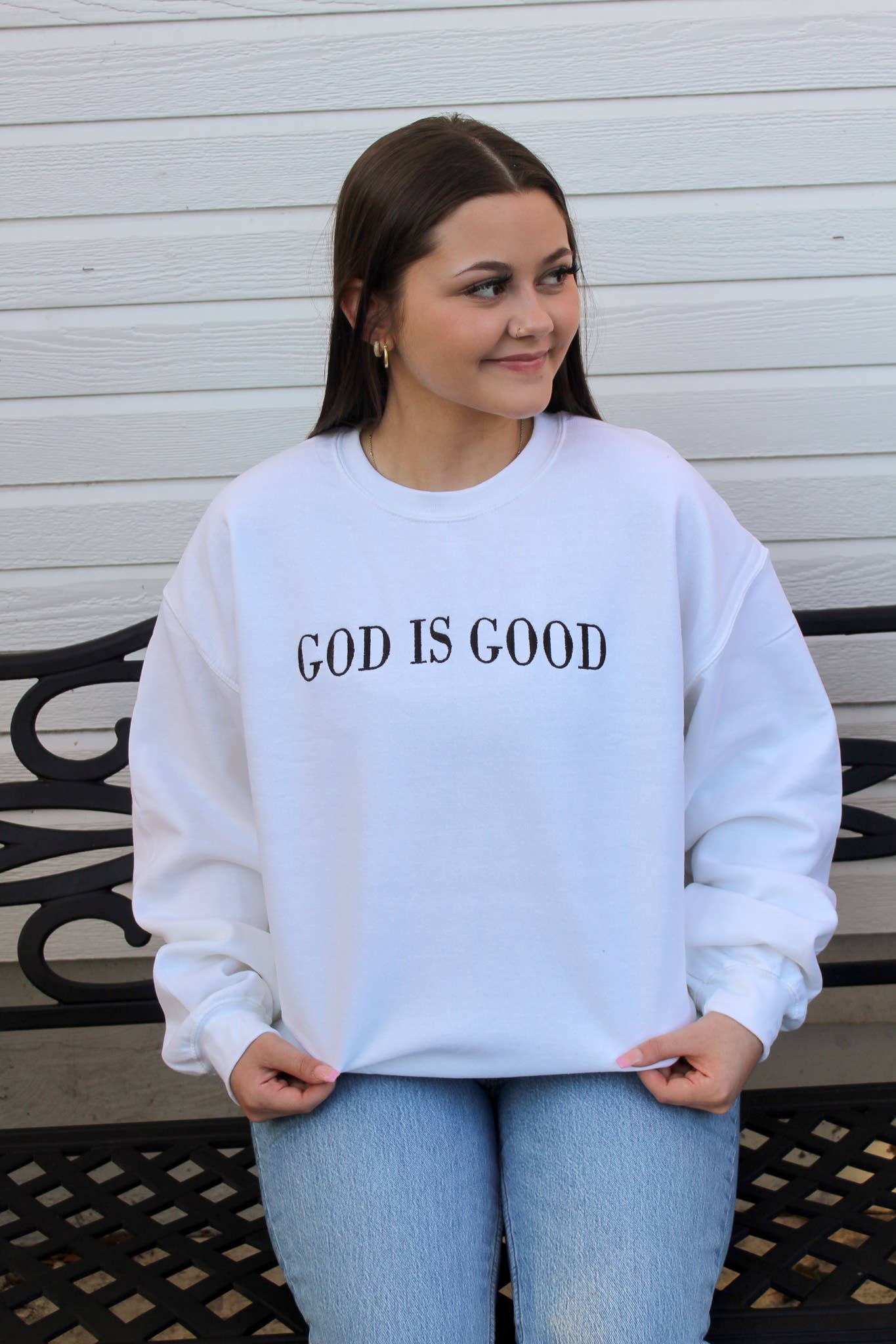 God is Good Embroidered Sweatshirt