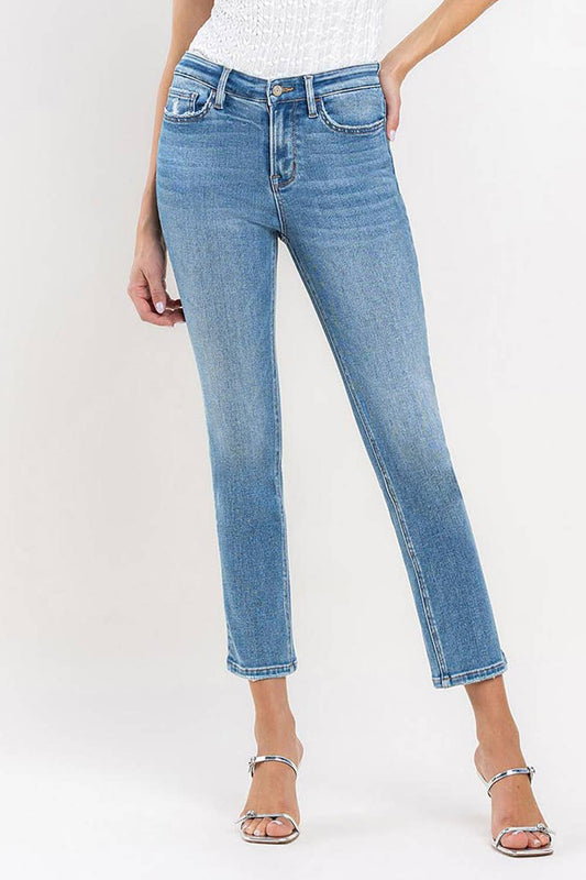 Jeanne High Rise Light Straight Jeans - Vervet