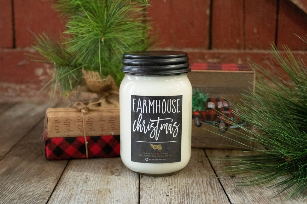 13 oz Mason Jar Candle: Farmhouse Christmas