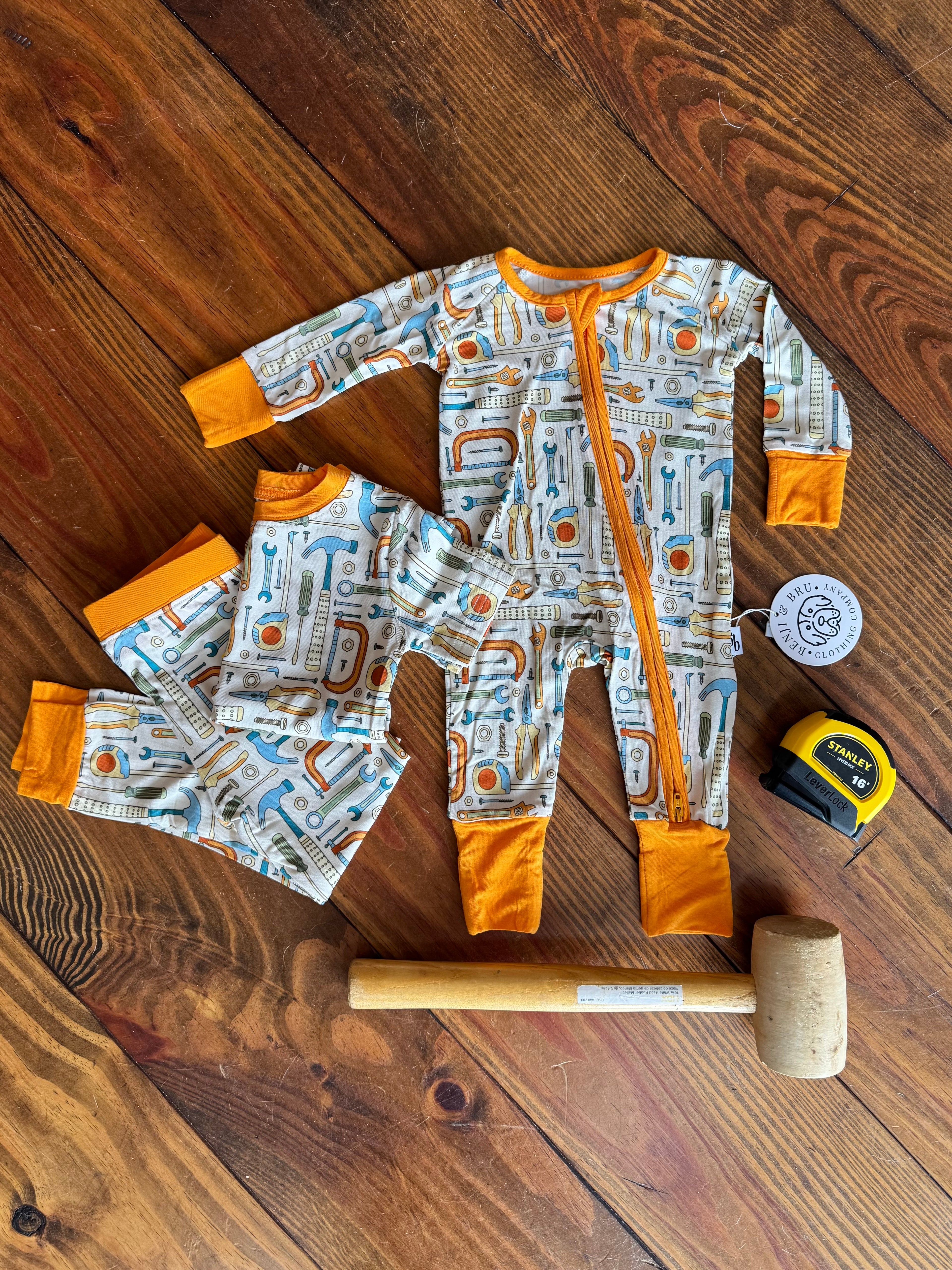 Lil' Builder Bamboo Zippie Pajamas