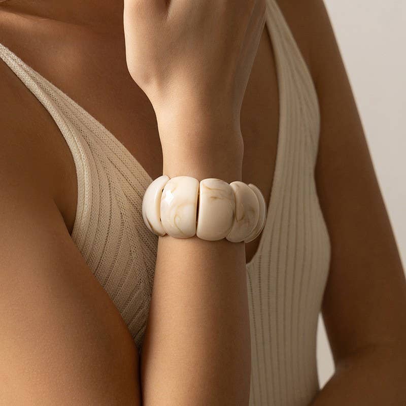 Color-Block Acrylic Stretch Bracelet