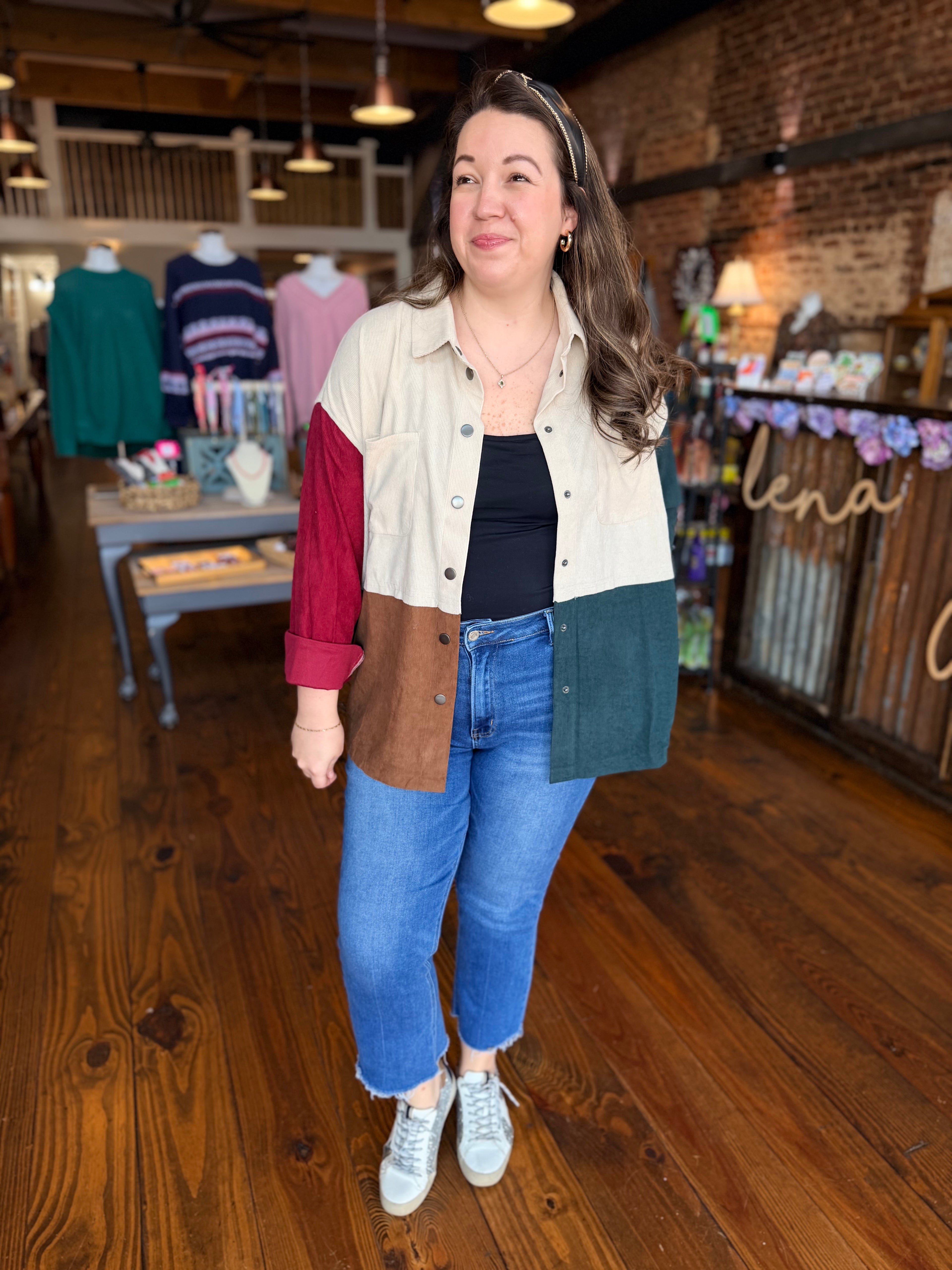 The Colorblock Cord Shacket