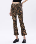 Leopard High Rise Kick Flare Jeans