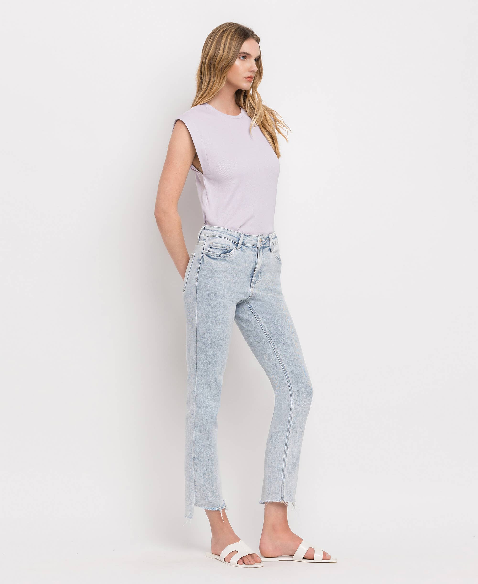 Starla High Rise Straight Jeans in Light Wash