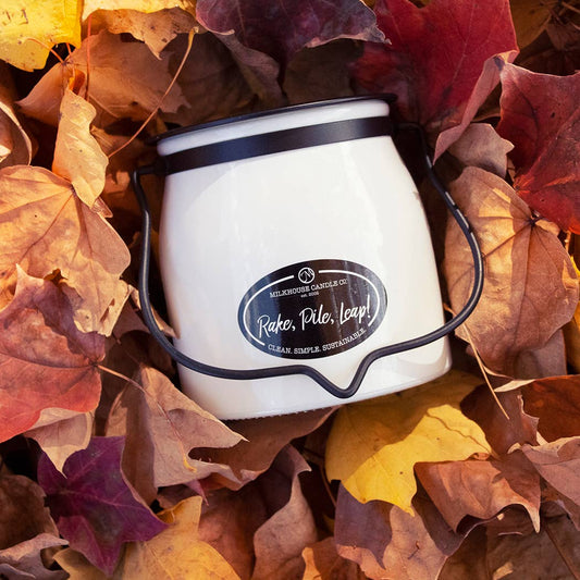 16 oz Butter Jar Candle: Rake, Pile, Leap!