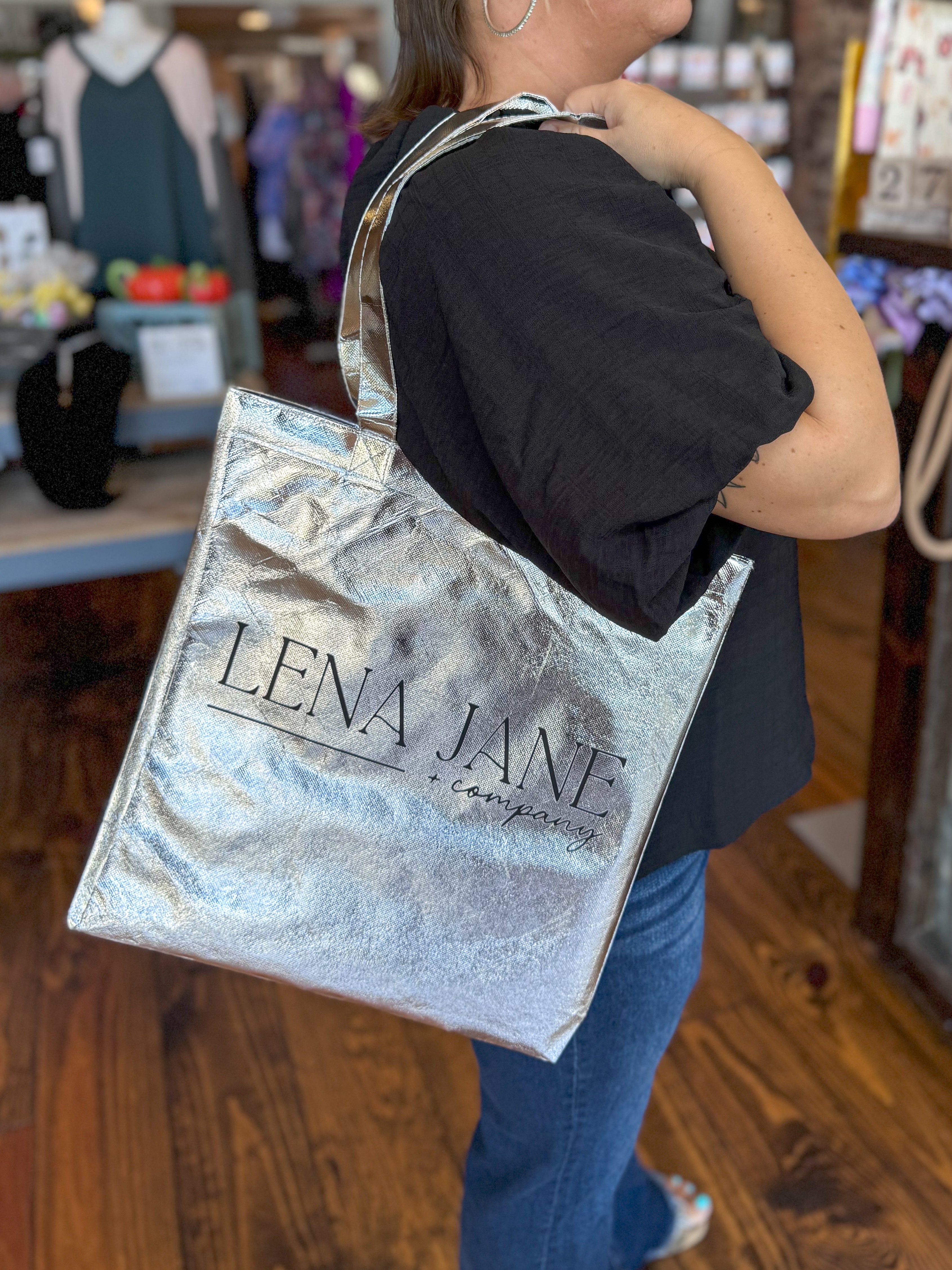 Lena Jane Metallic Logo Bag